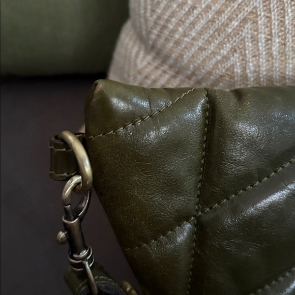 Patricia Nash Tinchi Crossbody With Dust Bag. Olive Quilted Leather. EUC - Picture 4 of 8
